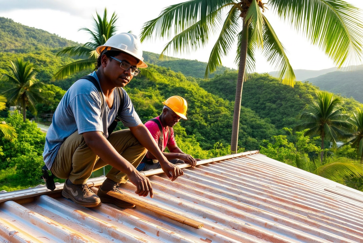 Chantier de rénovation mené par MM Renov en Martinique